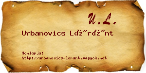 Urbanovics Lóránt névjegykártya