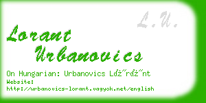lorant urbanovics business card